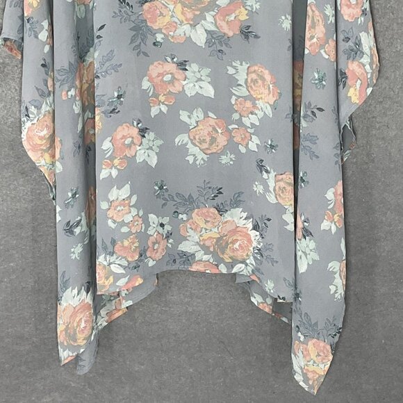Torrid Cardigan Floral Kimono Womens 1X‎ Multicolor Sheer Open Front Lightweight - Picture 8 of 13